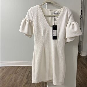 Elliatt Cream Textured Mini Dress